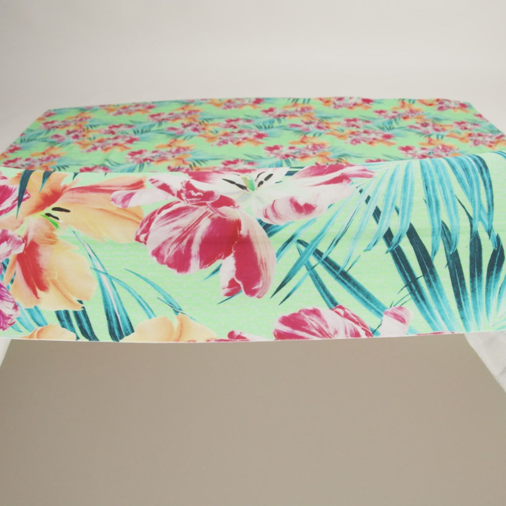 Compression Swimwear Tricot, UV Protective with Aloe Vera Microcapsules - Seafoam, Wild Orchid and Tangerine Tropical Floral - Caye Collection - Image 5 of 5