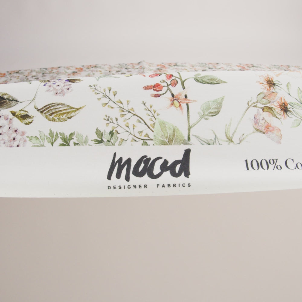 Cotton Poplin - Orange and Green Floral - Les Fleurs de L'amour Print - Mood Exclusive Jacques Collection - Image 5 of 5
