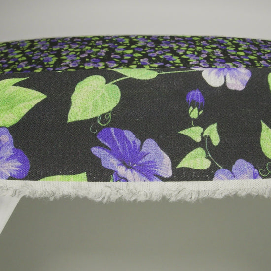Balenciaga Italian Purple, Vibrant Green and Black Violets Wool Crepe - Image 6 of 6