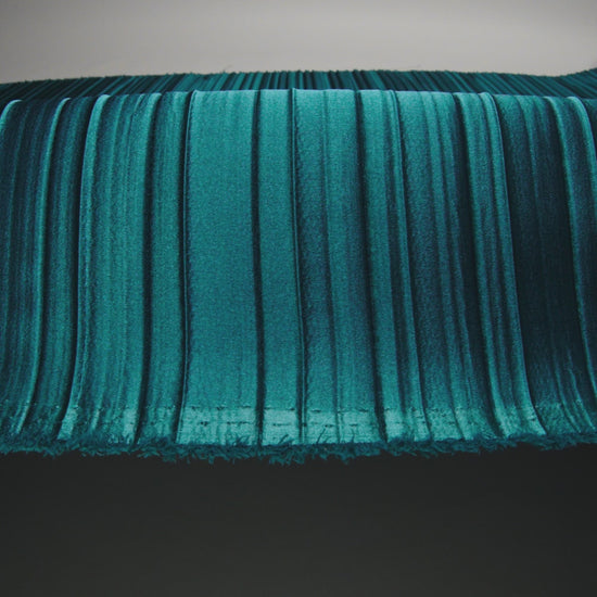 Pleated Stretch Satin - Teal - Andreas Collection - Image 5 of 5