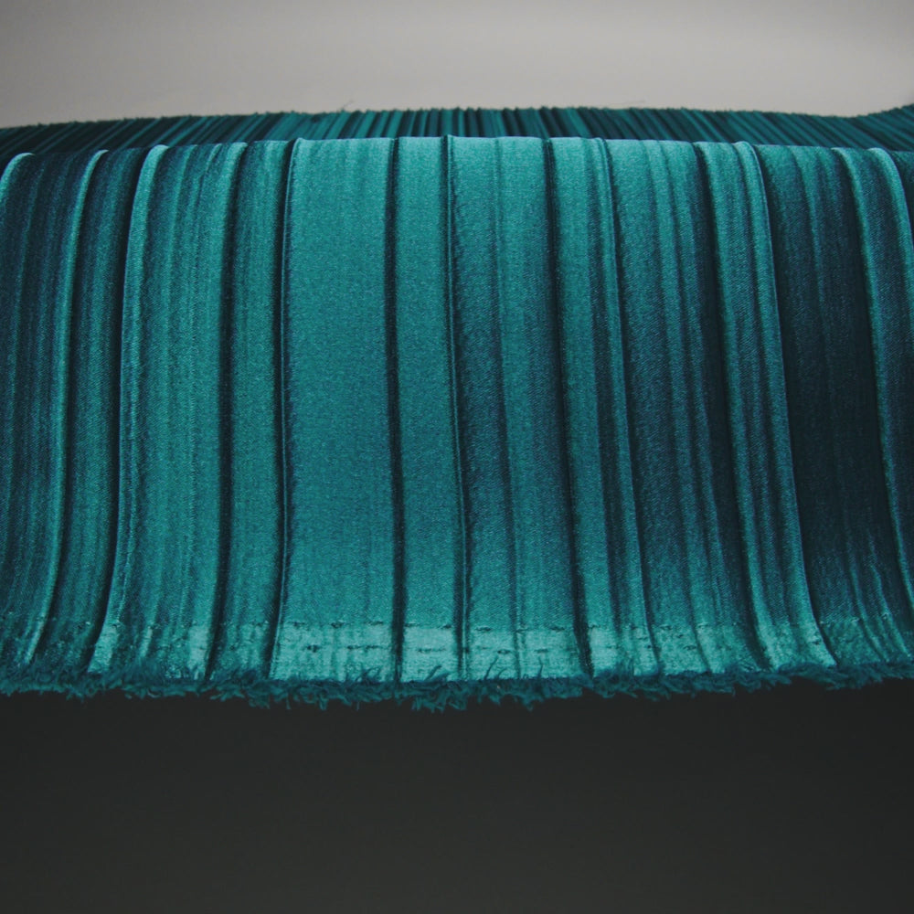 Pleated Stretch Satin - Teal - Andreas Collection - Image 5 of 5