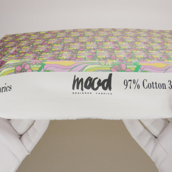 Stretch Cotton Sateen - Green Floral Rows - Flower Shower Print - Mood Exclusive Groove Collection - Image 6 of 7