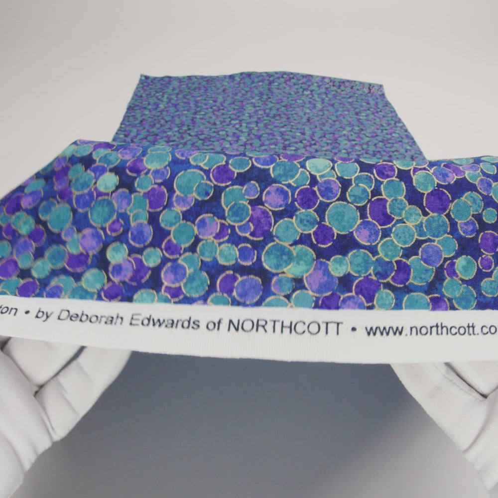 Metallic Printed Quilting Cotton by Northcott - Deep Sea Polka Dot Confetti - Shimmer Collection - Image 6 of 6