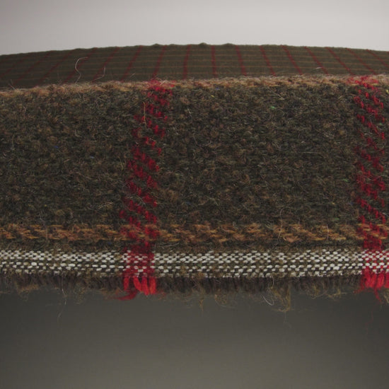Wool Blend Tweedy Twill - Olive Brown, Tan and Red Plaid - Image 6 of 6