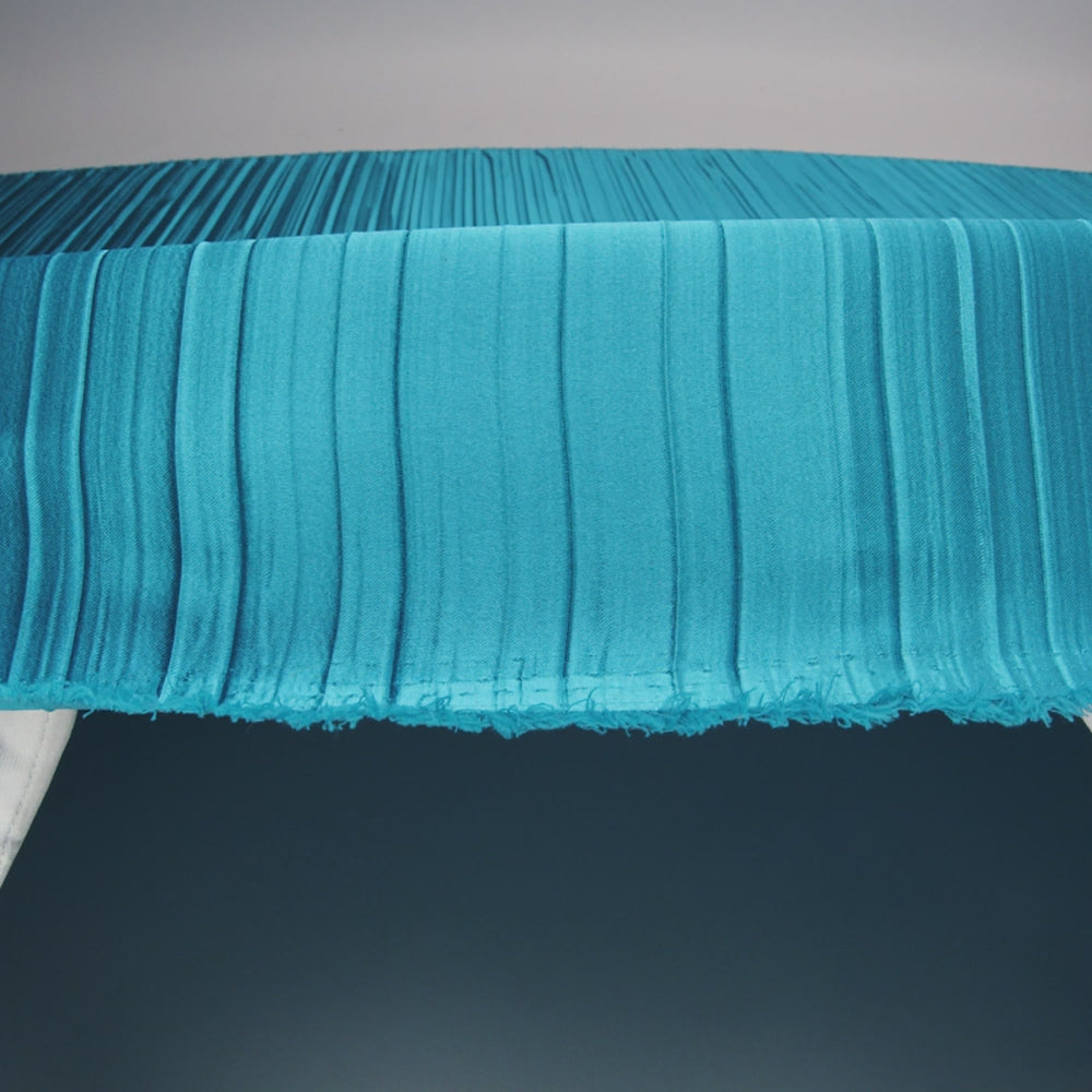 Pleated Stretch Satin - Aqua - Andreas Collection - Image 5 of 5