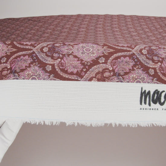 Slubbed Gauzy Cotton Woven - Burgundy, Pink and Blue Fancy Floral Tiles - Mood Exclusive Fairytale Scales Print - Image 6 of 6