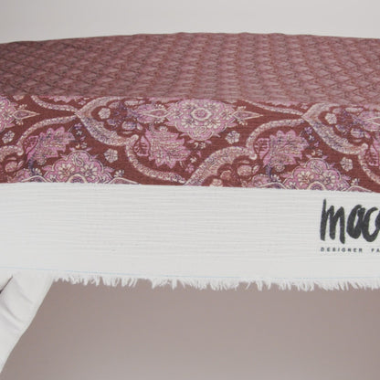 Slubbed Gauzy Cotton Woven - Burgundy, Pink and Blue Fancy Floral Tiles - Mood Exclusive Fairytale Scales Print