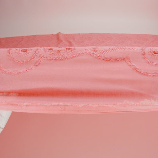 Embroidered Eyelet Cotton Voile - Warm Coral Big Flowers - Naomi Collection - Image 6 of 6