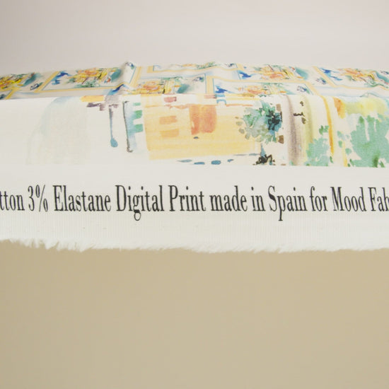 Stretch Cotton Sateen - Blue and Yellow Waterscapes - Palace Regattas Print - Mood Exclusive St. Tropez Collection - Image 5 of 5