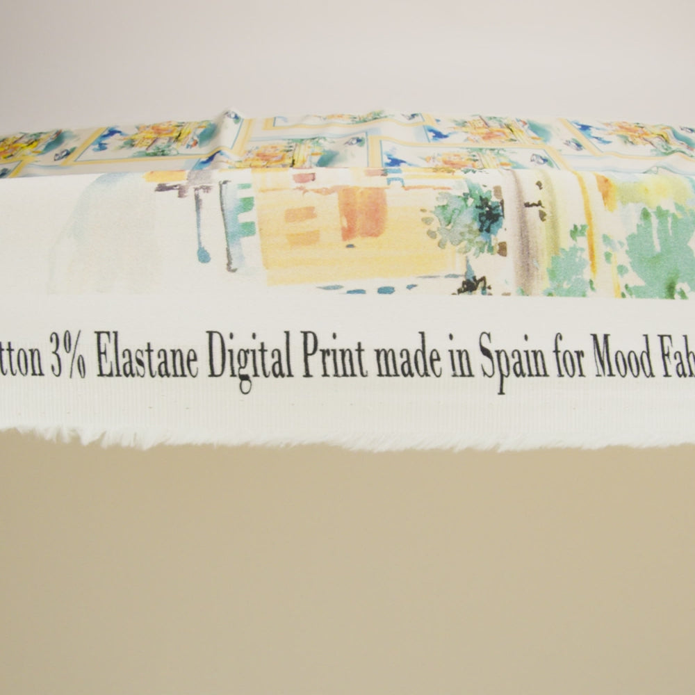 Stretch Cotton Sateen - Blue and Yellow Waterscapes - Palace Regattas Print - Mood Exclusive St. Tropez Collection - Image 5 of 5