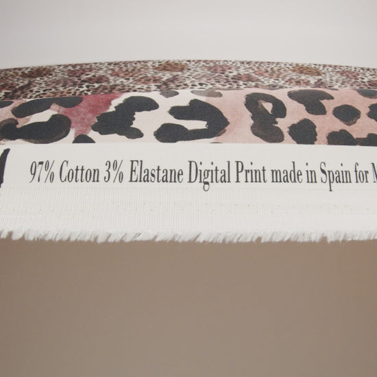 Stretch Cotton Sateen - Beige and Black Leopard Spots - Animato Print - Mood Exclusive Viso Collection - Image 5 of 5