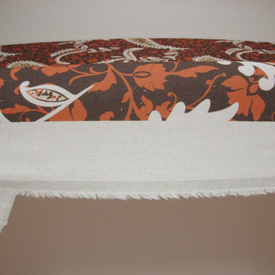 Linen and Rayon Woven - Dark Brown, Pumpkin Orange and White Paisley and Floral Vines - Mood Exclusive Blooming Boogie Print - Image 6 of 6