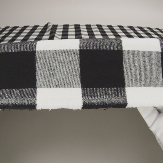 Balenciaga Italian Black and White Alyssum Buffalo Check Brushed Cotton Twill Flannel - Image 6 of 6