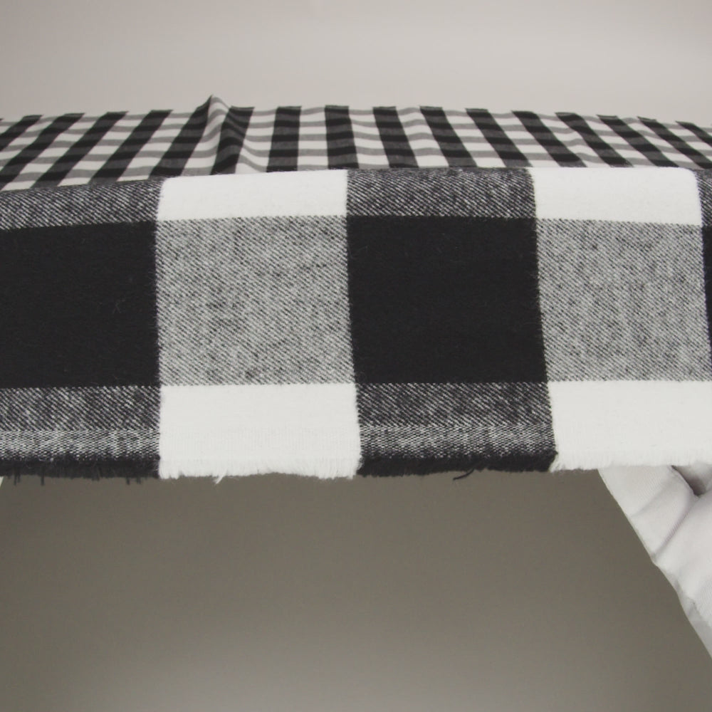 Balenciaga Italian Black and White Alyssum Buffalo Check Brushed Cotton Twill Flannel - Image 6 of 6
