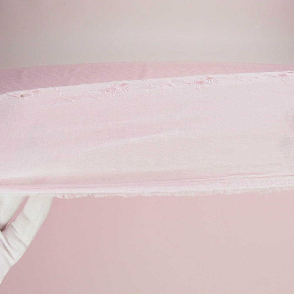 Embroidered Eyelet Cotton Voile - Baby Pink All-Over Flowers - Naomi Collection - Image 6 of 6