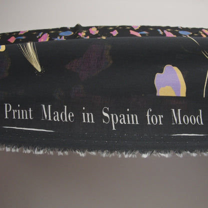 Cotton Voile - Black, Pink and Blue Astronauts in Space - Sweet Dreams Print - Mood Exclusive Sugar Collection