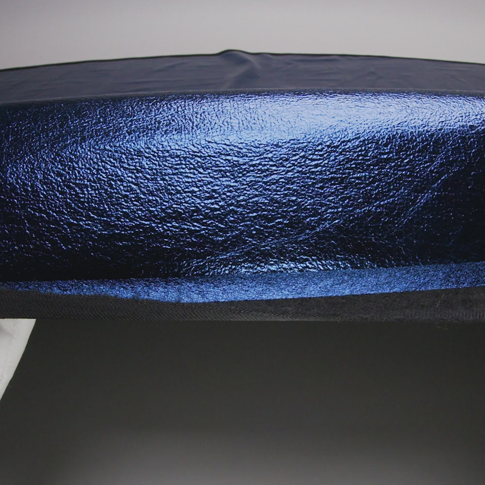 Textured Faux Leather - Metallic Navy - Ileana Collection - Image 6 of 7