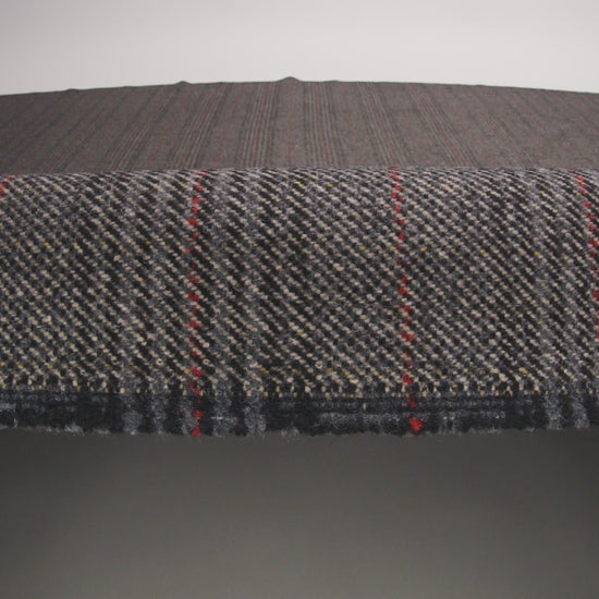Wool Blend Twill Tweed - Black, Gray and Red Subtle Stripes - Image 6 of 6