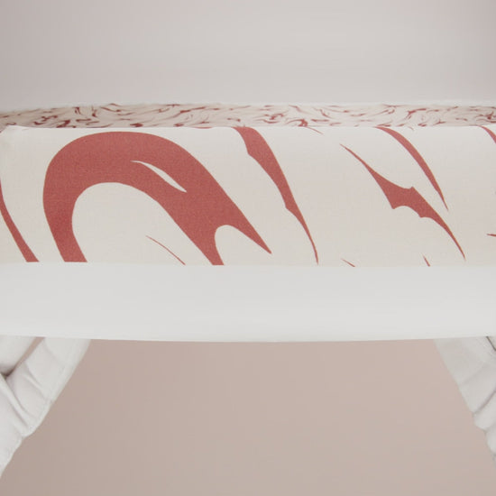Sustainable and Recycled Viscose Satin Print - Red and Cream Swirls and Stars - Mood Exclusive Vincent's Hope - Image 6 of 6