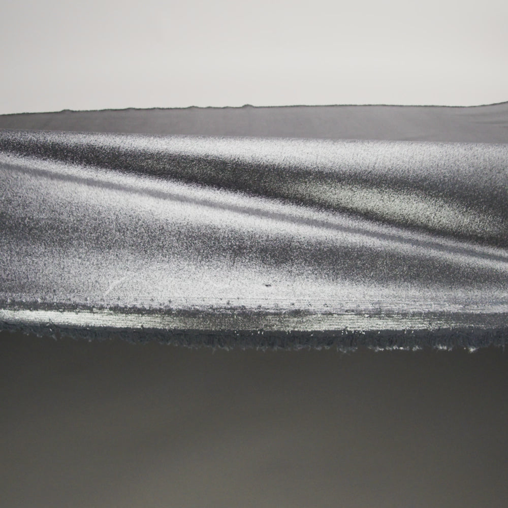 Ultra-Smooth Polyester Georgette with Foiling - Midnight and Silver - Valeria Collection - Image 6 of 7