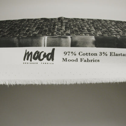 Stretch Cotton Sateen - Gray Painted Squares - Haunted Blocks Print - Mood Exclusive Twilight Collection