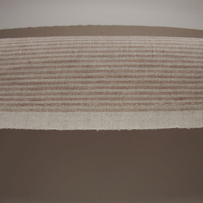 Medium Weight Linen Woven - Tan and Oatmeal Candy Stripes