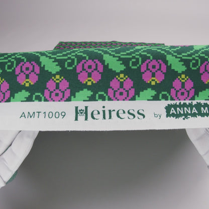 Printed Quilting Cotton by Anna Maria Textiles for Northcott - Darling Curled Vine Floral - Heiress Collection