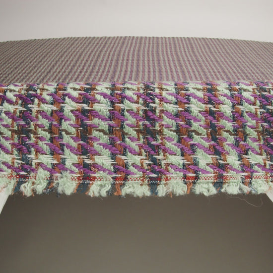 Metallic Wool Blend Tweedy Twill - Purple, Mint and Brown Plaid - Image 6 of 6