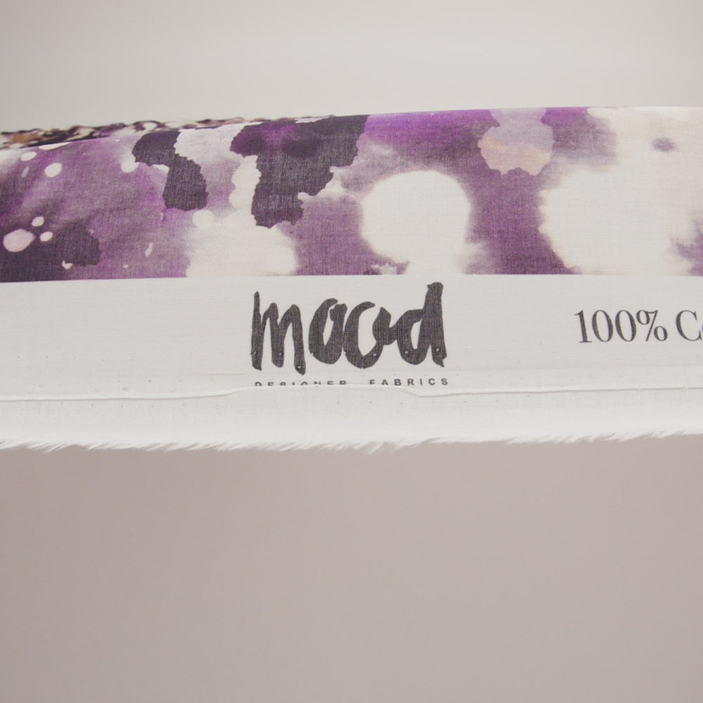 Cotton Voile - Purple Abstract Splatters - L'Amour en Feu Print - Mood Exclusive Wisteria Collection - Image 5 of 5
