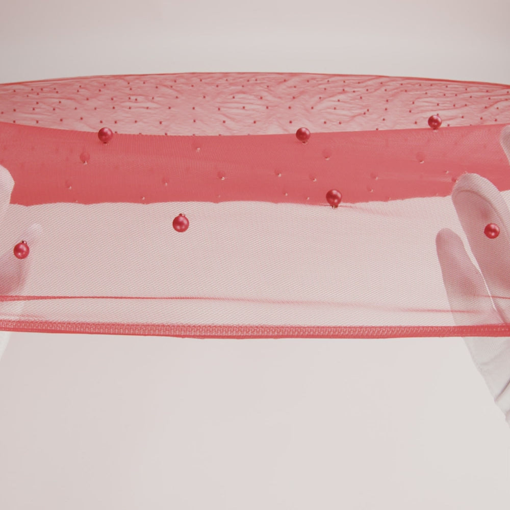 Beaded Tulle - Red - Sylvie Collection - Image 6 of 7