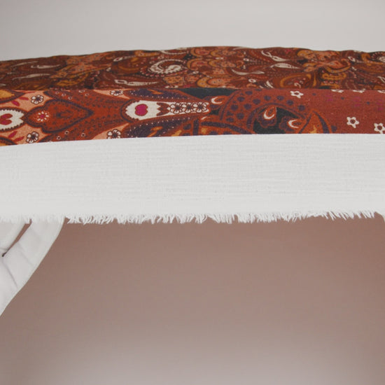 Slubbed Gauzy Cotton Woven - Brick Red, Dark Peach and Golden Ochre Paisley - Mood Exclusive Spice Market Print - Image 6 of 6