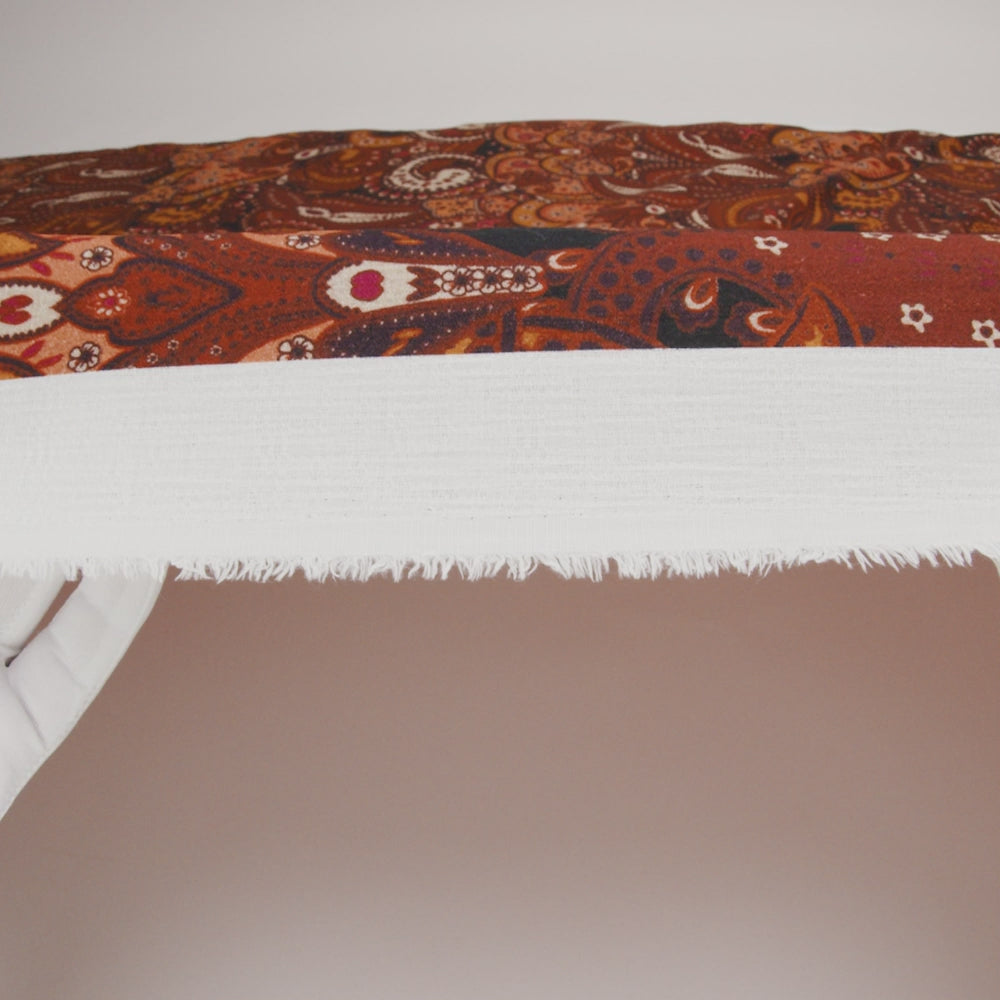 Slubbed Gauzy Cotton Woven - Brick Red, Dark Peach and Golden Ochre Paisley - Mood Exclusive Spice Market Print - Image 6 of 6