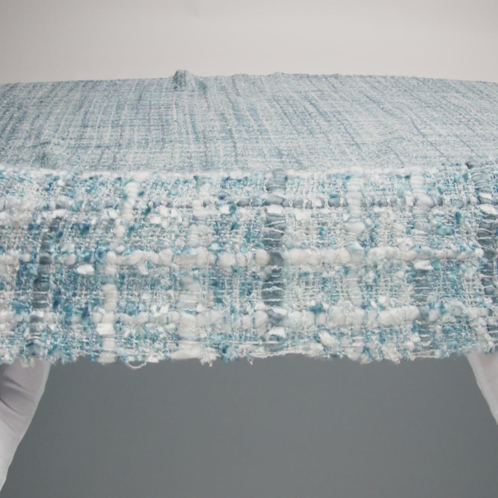 Viscose and Acrylic Chenille Tweed - Bijou Blue, White and Gray - Newcastle Collection - Image 6 of 7
