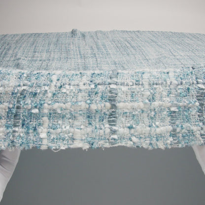 Viscose and Acrylic Chenille Tweed - Bijou Blue, White and Gray - Newcastle Collection