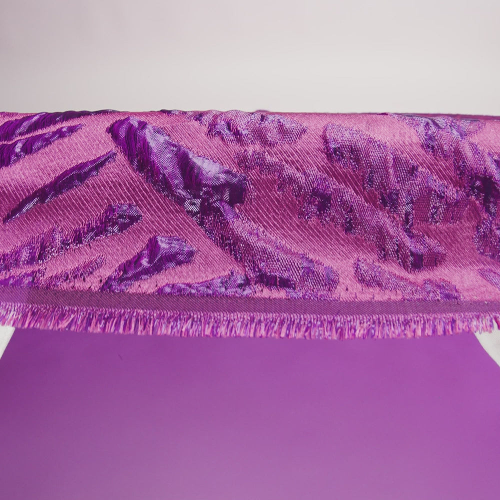 Metallic Magenta Abstract Luxury Brocade - Image 6 of 7