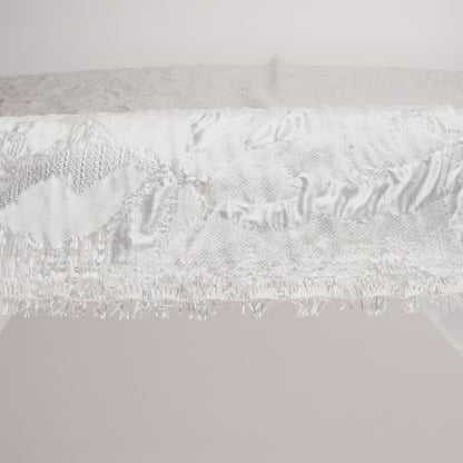 Metallic Silver and Drizzle Rosy Luxury Brocade