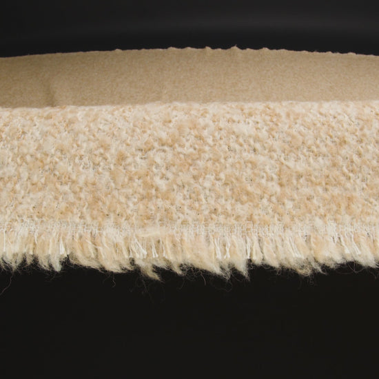 Wool Blend Boucle Tweed - Beige and Tan - Image 6 of 6