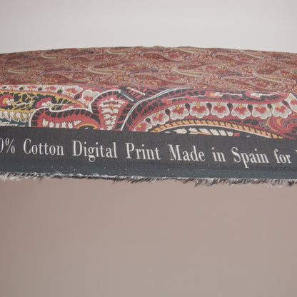 Cotton Voile - Brown and Red Paisley - Only By Luck Print - Mood Exclusive Kenko Collection