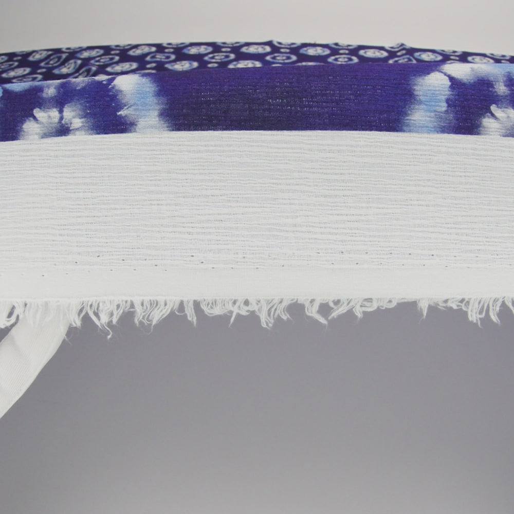 Slubbed Gauzy Cotton Woven - Indigo, Light Blue and White Small Tie Dye Spots - Mood Exclusive Dandelion Daydream Print - Image 6 of 6