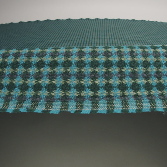 Wool Blend Tweedy Twill - Cerulean Blue, Olive and Dark Green Diamonds - Image 6 of 6