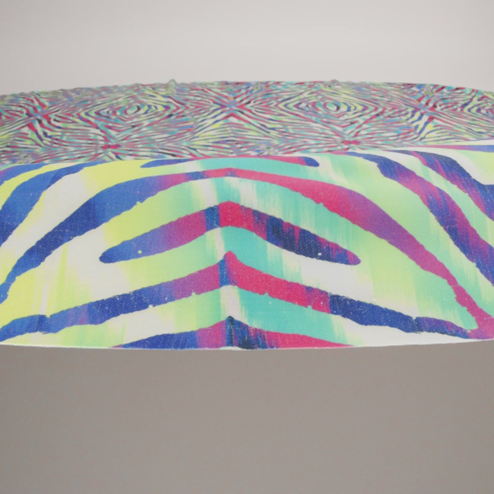 Pink, Teal and Lime Zebra Stripes UV Protective Compression Swimwear Tricot with Aloe Vera Microcapsules - Image 6 of 7