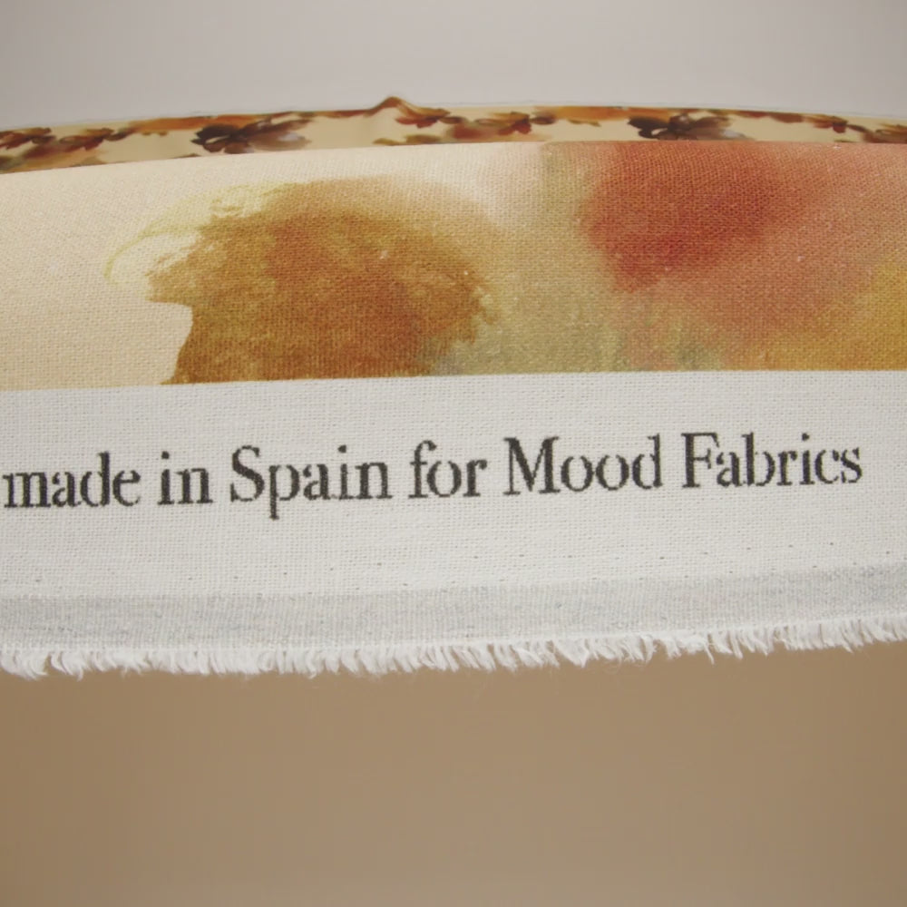 Linen and Rayon Woven - Pale Yellow, Burnt Orange and Brick Painterly Florals - Mood Exclusive Sunwashed Serenade Print - Image 6 of 6