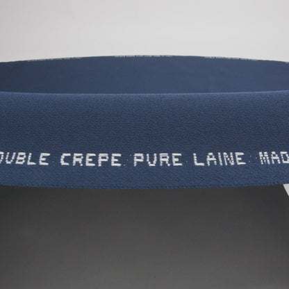 Italian Navy Virgin Wool Double Crepe