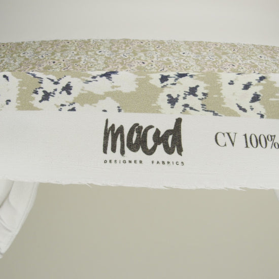 Viscose Crepe Print - Beige, Black and Ecru Ikat Florals - Mood Exclusive Exquisite Etchings - Image 5 of 5