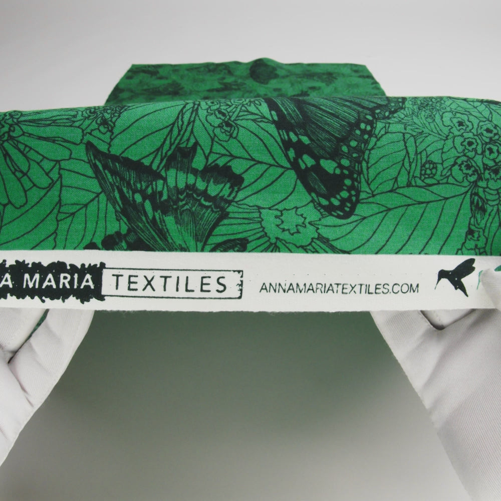 Printed Quilting Cotton by Anna Maria Textiles for Northcott - Jade Winging It Butterflies and Flowers - Indelible Ink Collection - Image 6 of 6