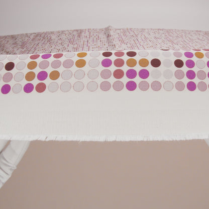Stretch Cotton Sateen - Pink and Red Dots - Switchboard Soiree Print - Mood Exclusive Yesterday Collection