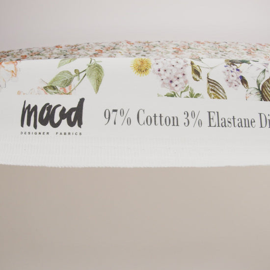 Stretch Cotton Sateen - Orange and Green - Les Fleurs de L'amour Print - Mood Exclusive Jacques Collection - Image 5 of 5