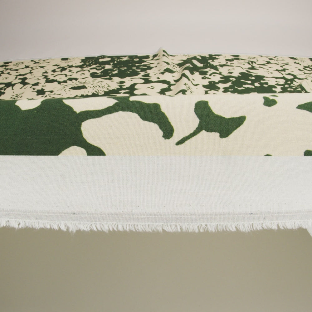 Linen and Rayon Woven - Hunter Green and Cream Big Floral - Rorschach Rosettes Print - Mood Exclusive Acadia Collection - Image 6 of 7