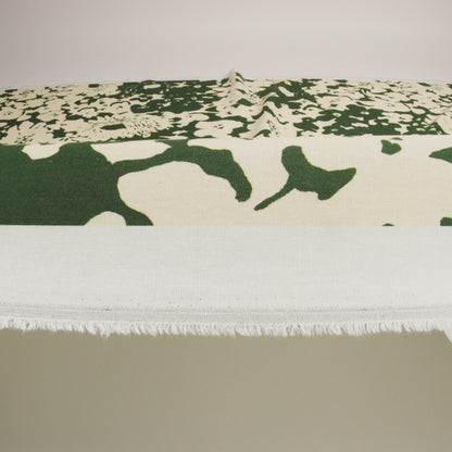 Linen and Rayon Woven - Hunter Green and Cream Big Floral - Rorschach Rosettes Print - Mood Exclusive Acadia Collection