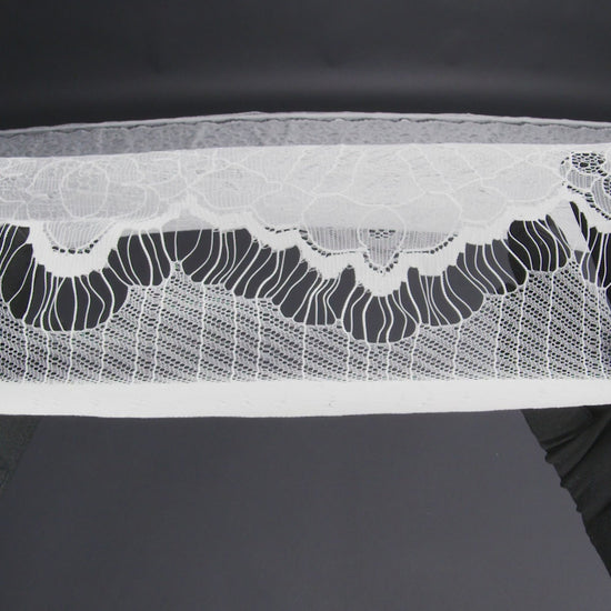 Chantilly Lace with Scalloped Borders - White All-Over Florals - Image 6 of 6
